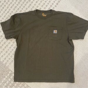 Carhartt Men's Olive Green Pocket T-Shirt, Medium
